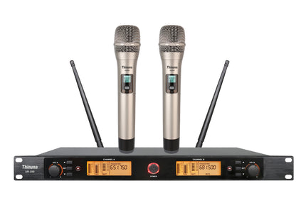 UR-200 Professional 2 Channel UHF Wireless System Microphone Set