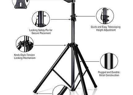 Chân đế loa 5 lõi, chân máy, có thể điều chỉnh lên đến 48 inch, chân đế màn hình DJ Studio, gắn trên cột 