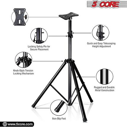 Chân đế loa 5 lõi, chân máy, có thể điều chỉnh lên đến 48 inch, chân đế màn hình DJ Studio, gắn trên cột 