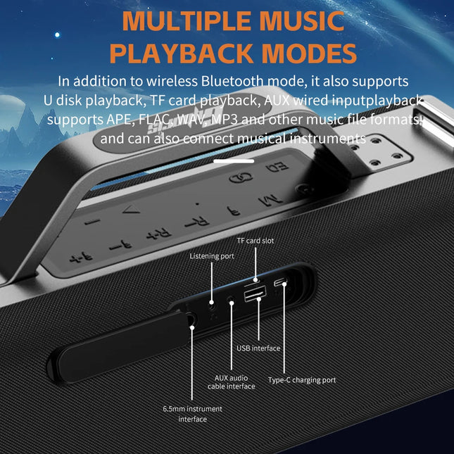 Cyboris X12 200W Karaoke High Performance Portable Bluetooth Speaker