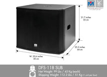 Loa siêu trầm DFS-118 SUB công suất 2000 Watt