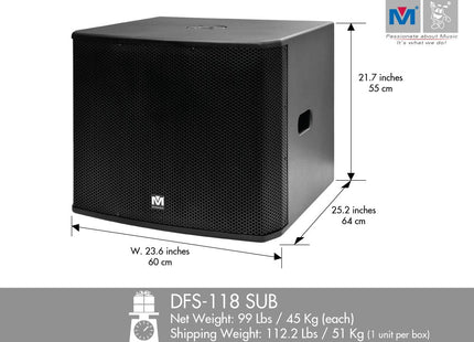Loa siêu trầm DFS-118 SUB công suất 2000 Watt