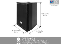 DFS-908 2-WAY FULL RANGE SPEAKER 400 WATTS (PAIR)