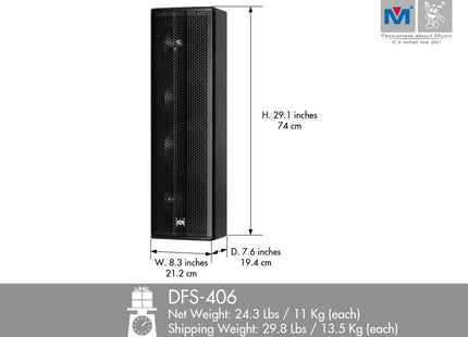 DFS-406 VOCAL / COLUMN SPEAKER 320 WATTS (SINGLE)