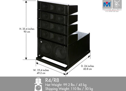 R4/R8 Compact Active Line Array Speakers 1100 Watts (Single)