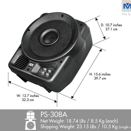 Loa đồng trục chủ động/cấp nguồn toàn dải 2 chiều PS-308A (Đơn)