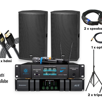 2026 Complete System Digital Mixer and Power Amplifier Bluetooth Youtube Unlimited Song