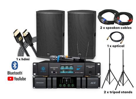 2026 Complete System Digital Mixer and Power Amplifier Bluetooth Youtube Unlimited Song