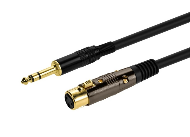 Premier Series XLR Female to 1/4in TRS Male Cable, 16AWG (Gold Plated)