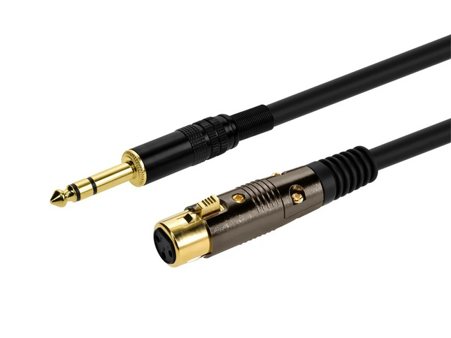 Premier Series XLR Female to 1/4in TRS Male Cable, 16AWG (Gold Plated)